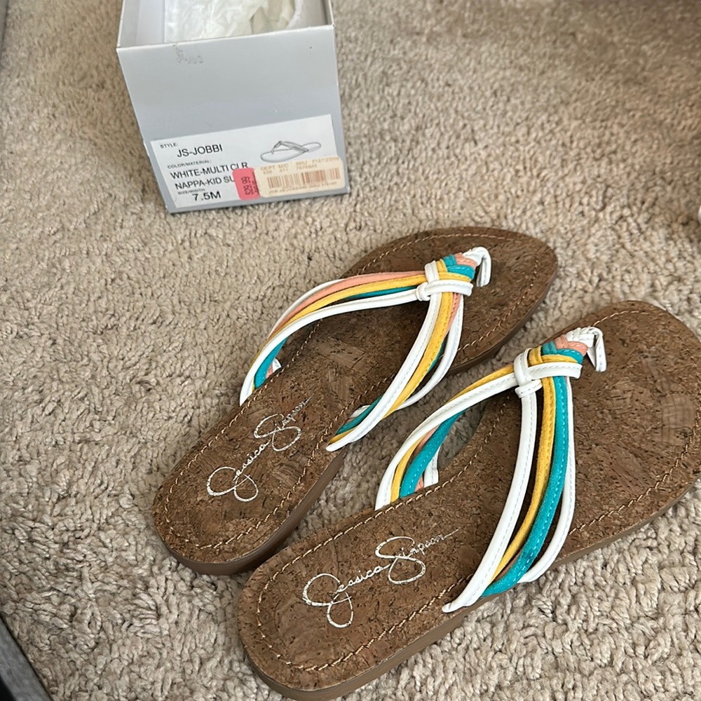 Colored strappy sandals